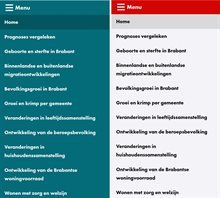 voorbeeldmenu in uitgeklapte staat, 2 varianten